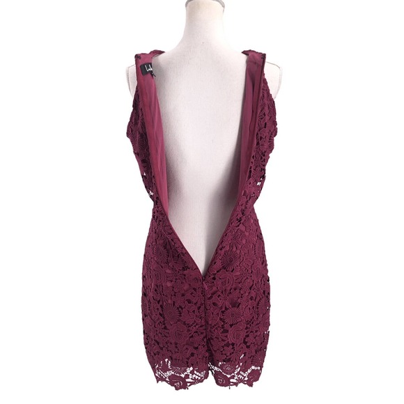 Lulus NEW Womens Size Medium Sleeveless Lace Love Poem Magenta Mini Dress - Picture 5 of 11